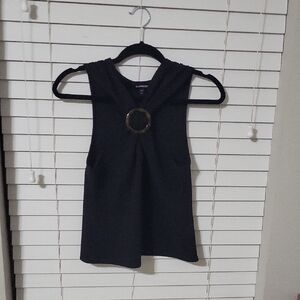 Express Black Sleeveless Top with Ring Detail